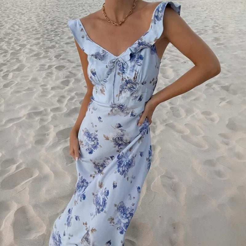 Summer FlowerSexy Low-cut Dress
