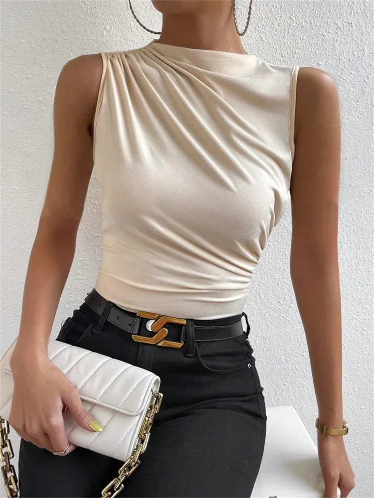 Sleeveless Ruched Tank Top