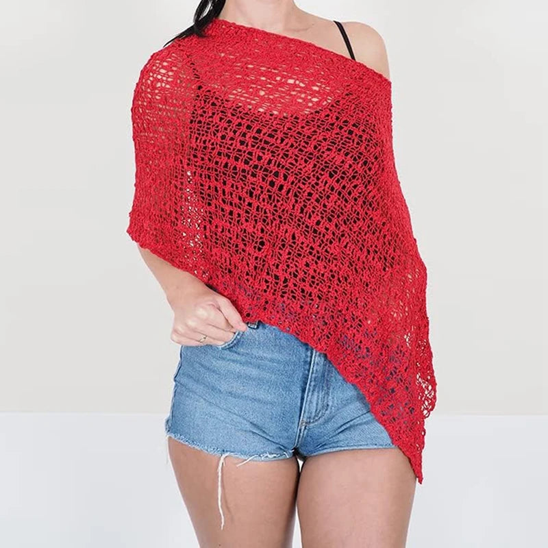 Irregular Knitted Crop Top Pullover