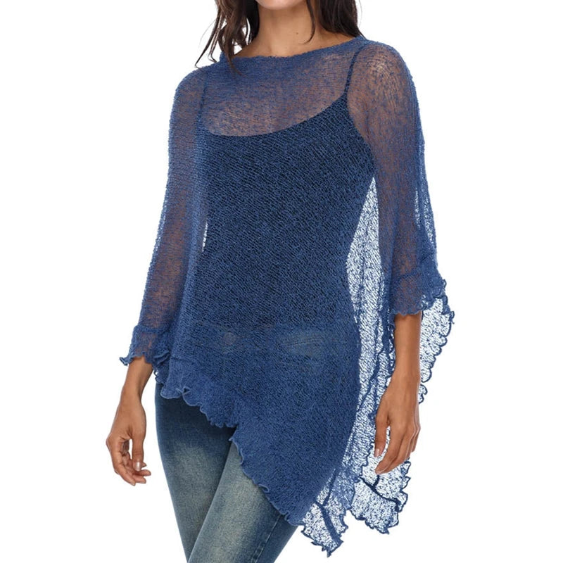 Irregular Knitted Crop Top Pullover